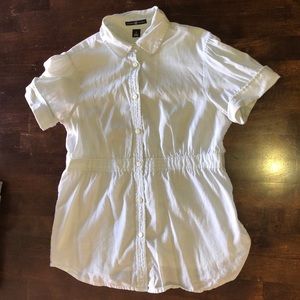 Super Flirty Baby Blue Button-Up Blouse